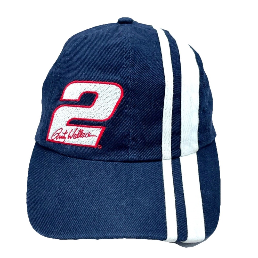 Vintage Nascar Hat Cap Stretch Fit M/L Rusty Wallace Racing Y2K‎ Miller Lite